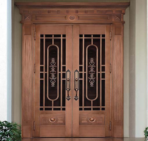 別墅玻璃銅門(mén)