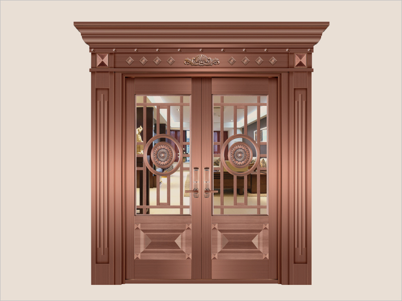 對開(kāi)玻璃銅門(mén)